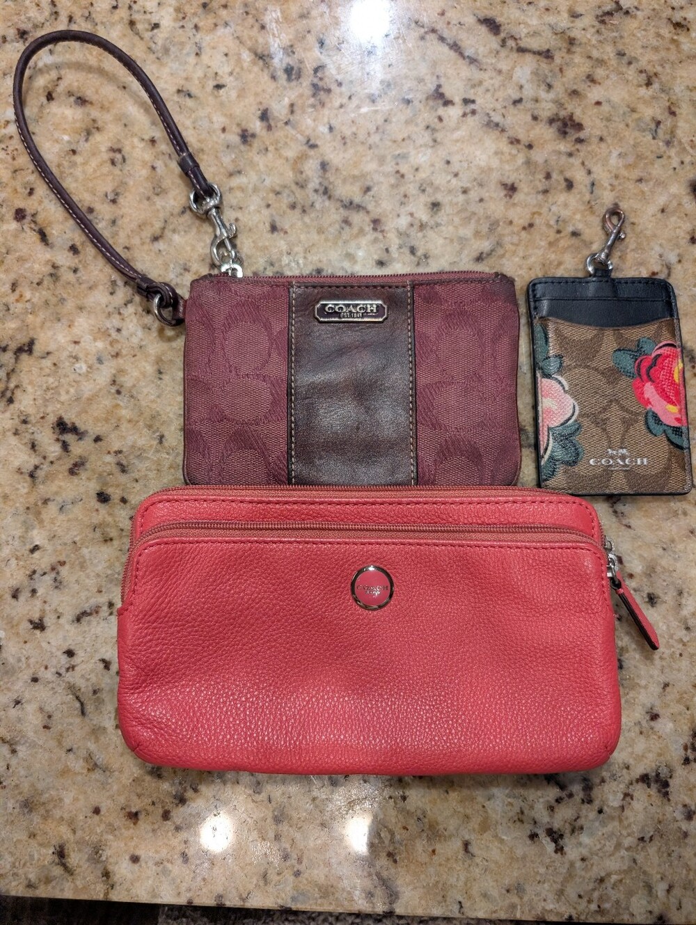 Coach Mixed Lot Wristlet Clutch Lanyard I'd Holder